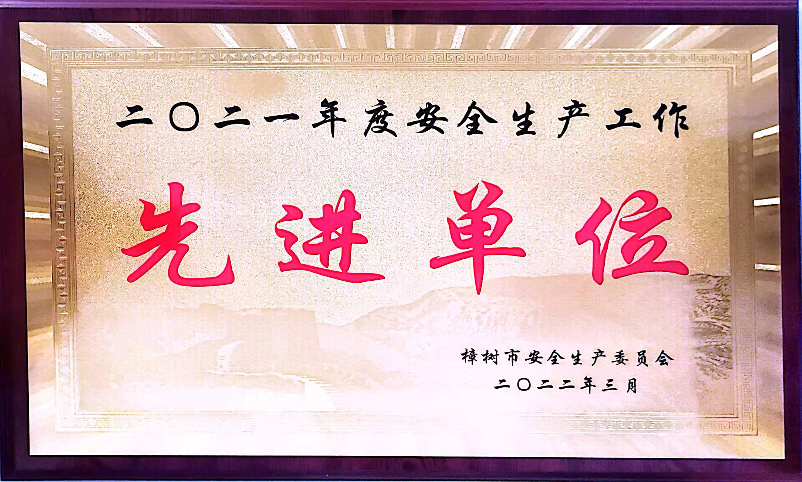 2021年度安全生產工作 先進單位