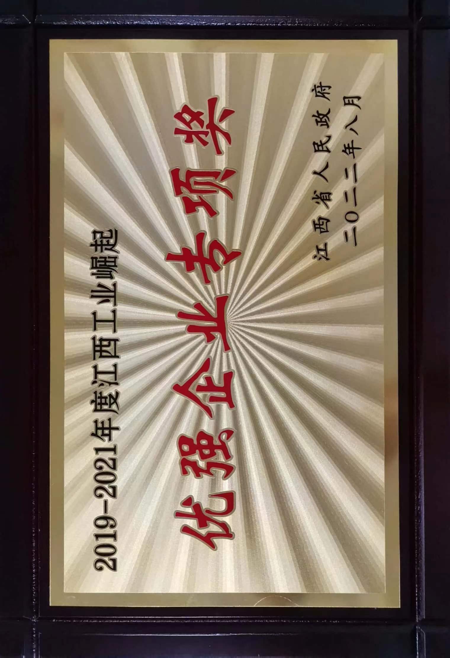 2019-2021年度江西工業崛起  優強企業專項獎